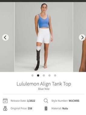 Lululemon Blue Nile Align Tank Size 4